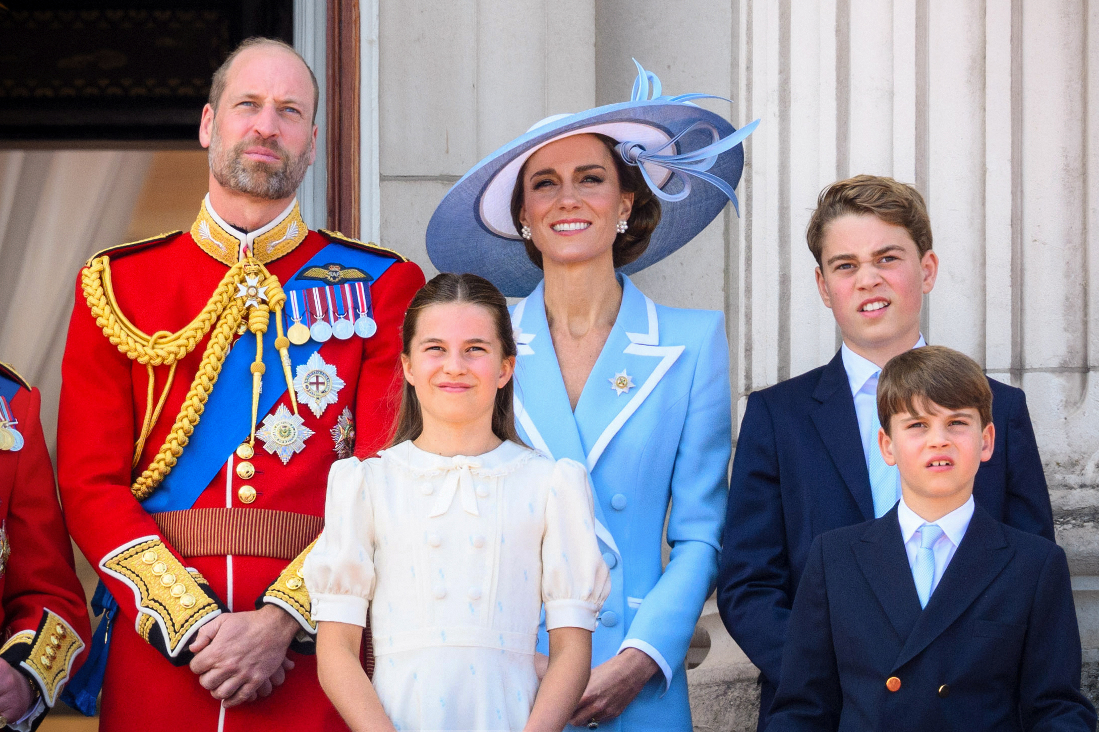 Members of the Royal Family at Trooping the Colour.